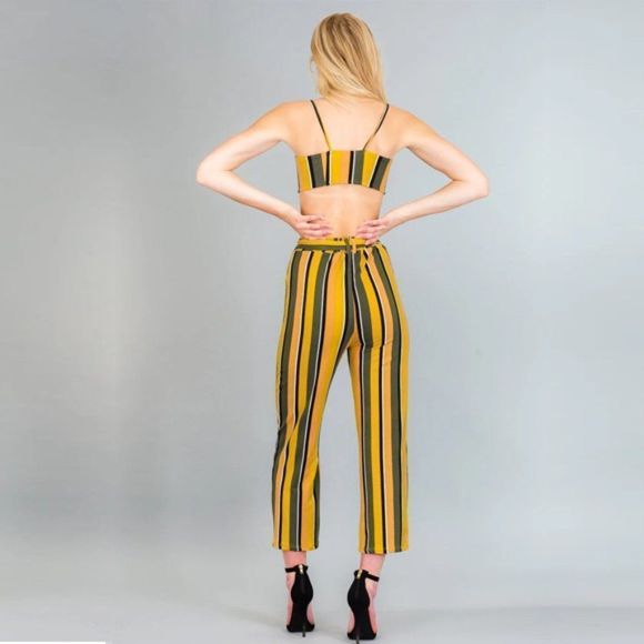 Vertical Stripe 2 Piece Set - Tropical Set - Vacation Set - Vacation Apparel - Picture 5 of 5